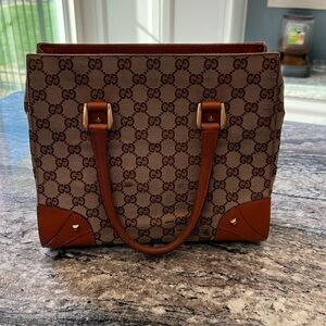 GUCCI Authentic - Nailhead Handbag-11”w x 9-1/2”h x 3”d